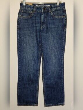 Roebuck & Co Men Straight Fit Jeans 30x30 NWT Blue Denim Medium Wash 5-Pocket